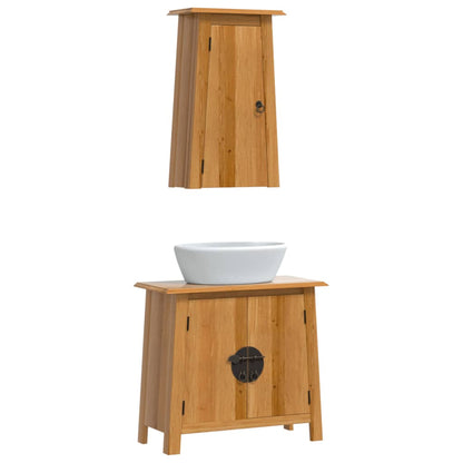 Set Mobili da Bagno 2 pz in Legno Massello di Pino - homemem39