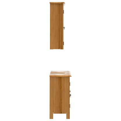 Set Mobili da Bagno 2 pz in Legno Massello di Pino - homemem39