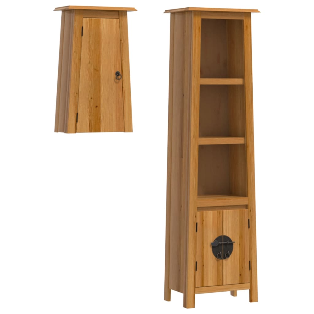 Set Mobili da Bagno 2 pz in Legno Massello di Pino - homemem39