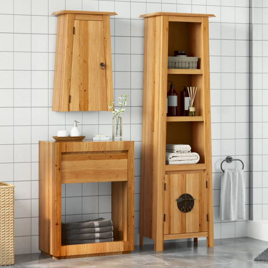 Set Mobili da Bagno 2 pz in Legno Massello di Pino - homemem39