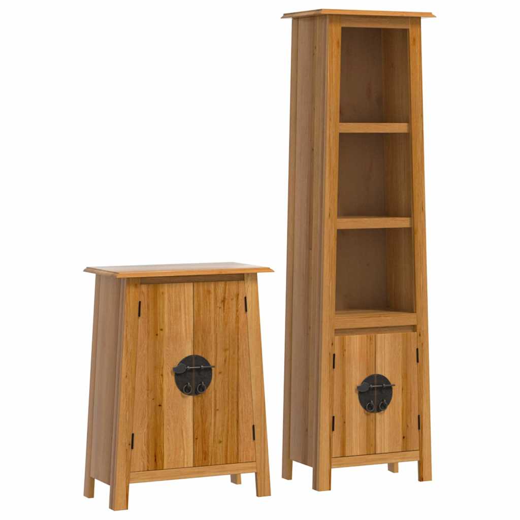Set Mobili da Bagno 2 pz in Legno Massello di Pino | homemem39