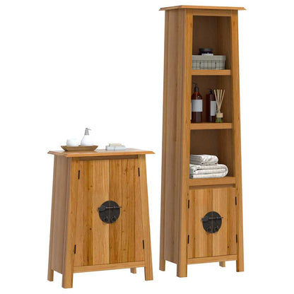 Set Mobili da Bagno 2 pz in Legno Massello di Pino | homemem39