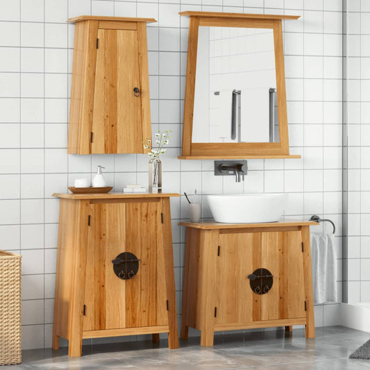 Set Mobili da Bagno 4 pz in Legno Massello di Pino | homemem39