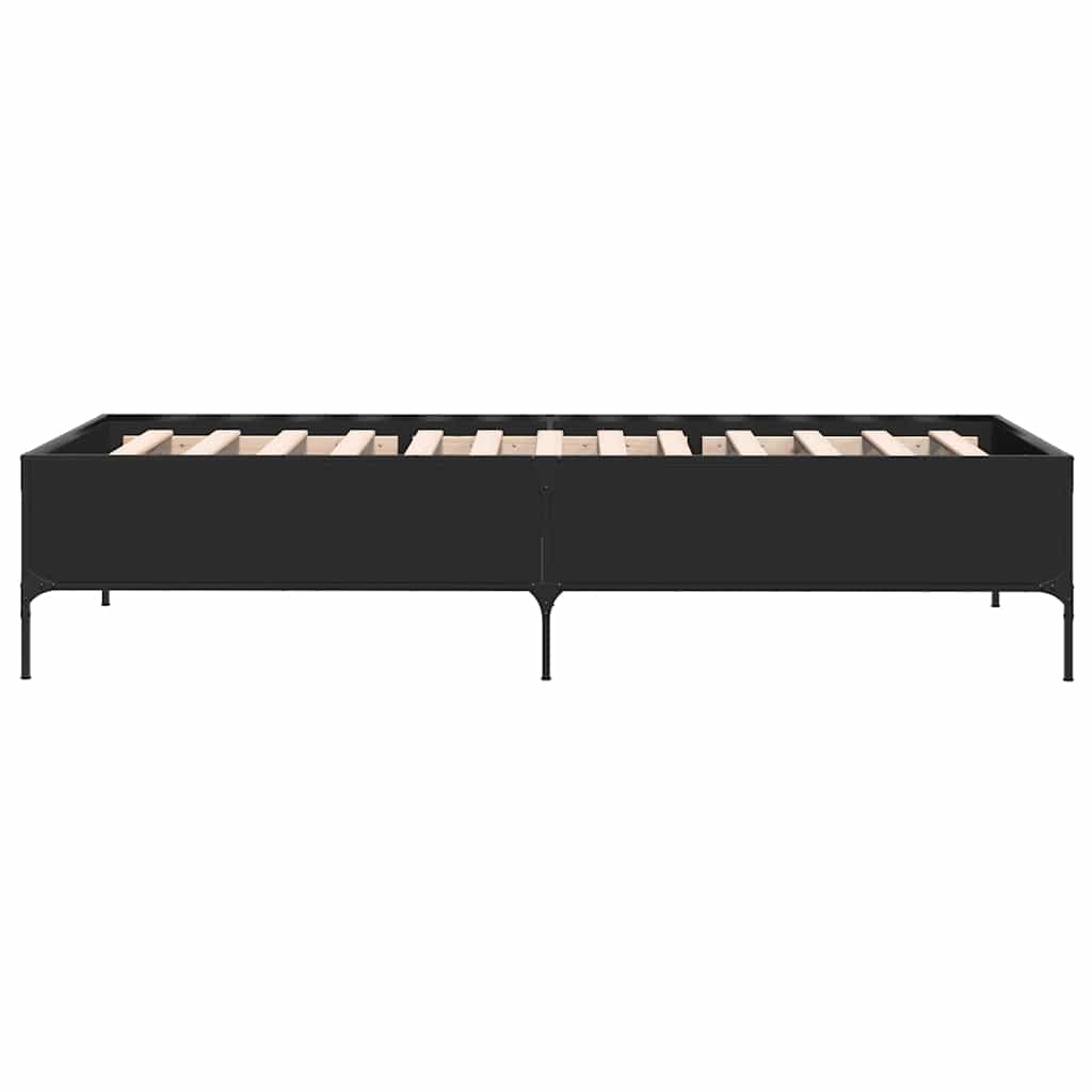 Giroletto Nero 90x200 cm in Legno Multistrato e Metallo