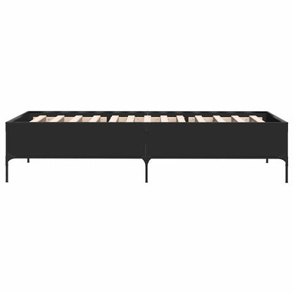 Giroletto Nero 90x200 cm in Legno Multistrato e Metallo