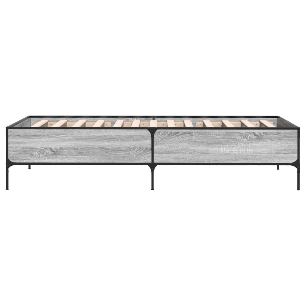 Giroletto Grigio Sonoma 90x200 cm Legno Multistrato e Metallo - homemem39