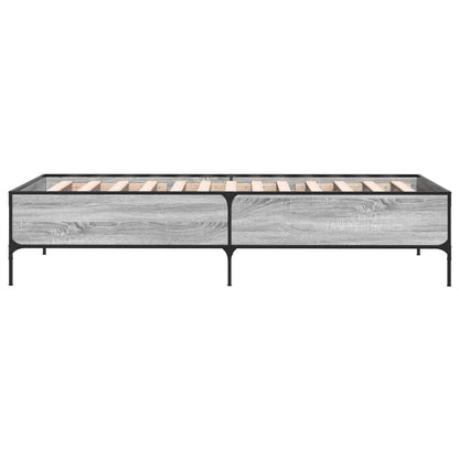 Giroletto Grigio Sonoma 90x200 cm Legno Multistrato e Metallo - homemem39