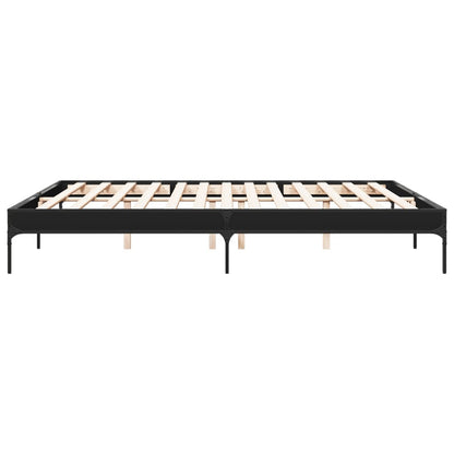 Giroletto Nero 200x200 cm in Legno Multistrato e Metallo - homemem39