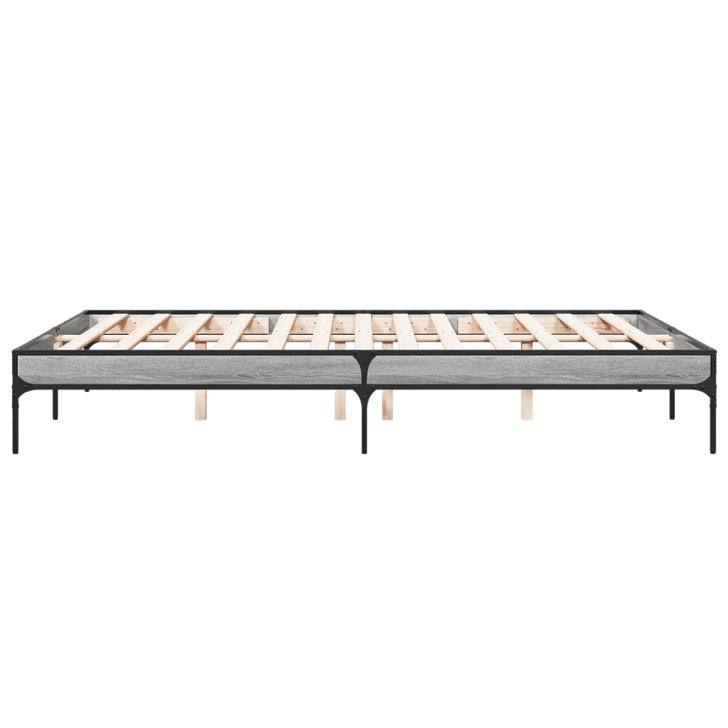 Giroletto Grigio Sonoma 160x200 cm in Legno Multistrato Metallo