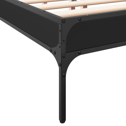 Giroletto Nero 150x200 cm in Legno Multistrato e Metallo