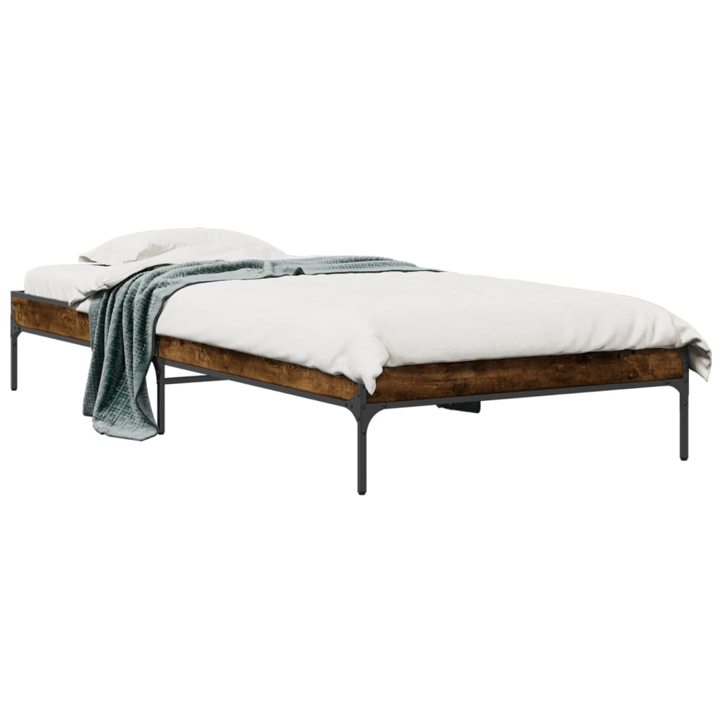 Giroletto Rovere Fumo 90x190 cm in Legno Multistrato e Metallo | homemem39