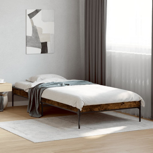 Giroletto Rovere Fumo 90x190 cm in Legno Multistrato e Metallo | homemem39