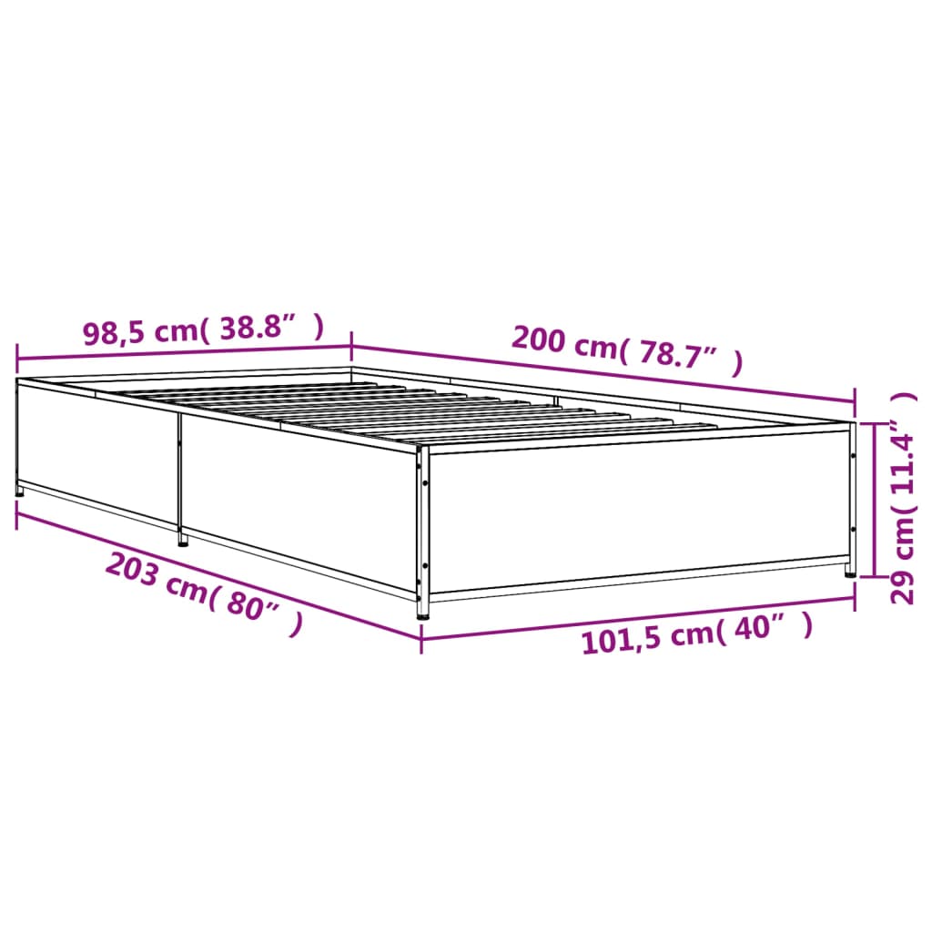 Giroletto Rovere Fumo 100x200 cm in Legno Multistrato e Metallo | homemem39