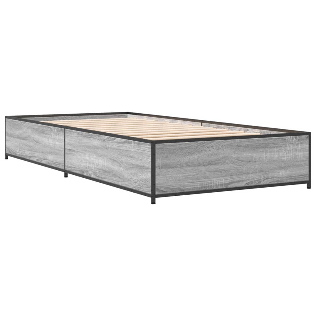 Giroletto Grigio Sonoma 100x200 cm Legno Multistrato e Metallo