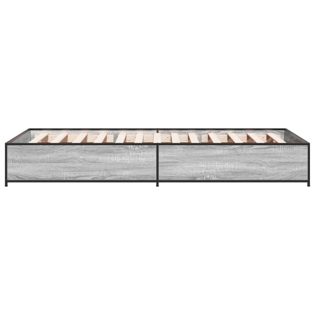 Giroletto Grigio Sonoma 90x200 cm Legno Multistrato e Metallo | homemem39