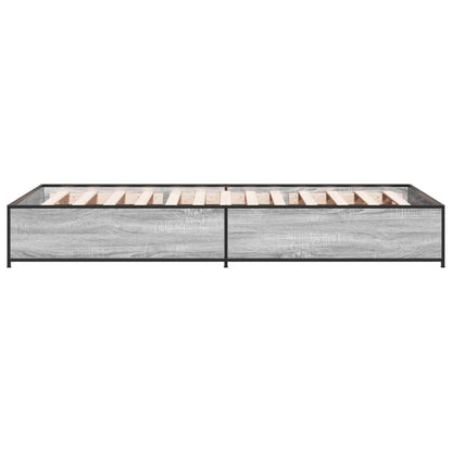Giroletto Grigio Sonoma 90x200 cm Legno Multistrato e Metallo | homemem39