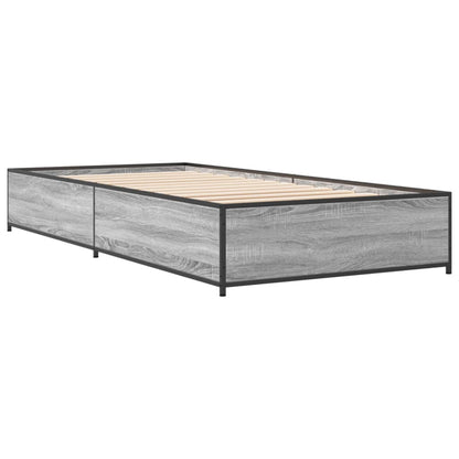 Giroletto Grigio Sonoma 90x200 cm Legno Multistrato e Metallo | homemem39
