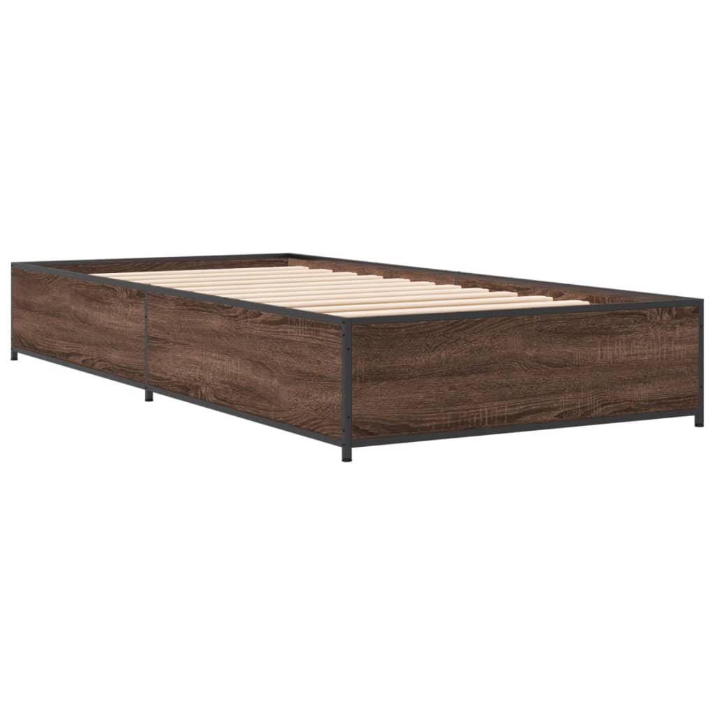 Giroletto Rovere Marrone 90x190 cm Legno Multistrato e Metallo | homemem39