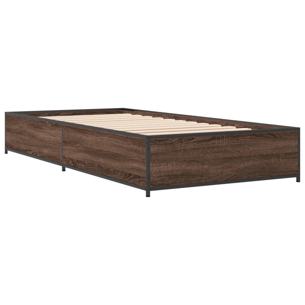 Giroletto Rovere Marrone 90x190 cm Legno Multistrato e Metallo | homemem39