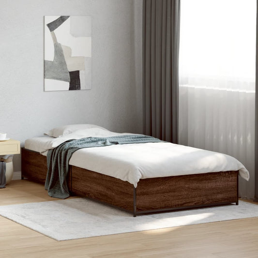 Giroletto Rovere Marrone 90x190 cm Legno Multistrato e Metallo | homemem39