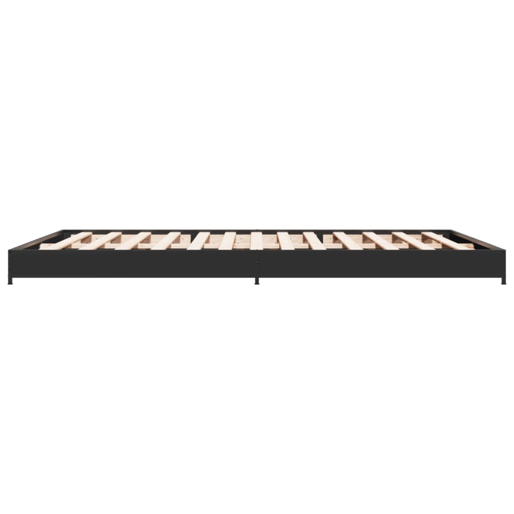 Giroletto Nero 135x190 cm in Legno Multistrato e Metallo | homemem39