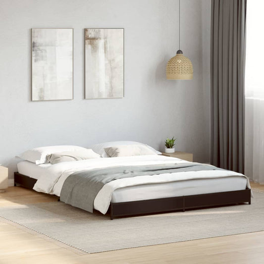 Giroletto Nero 135x190 cm in Legno Multistrato e Metallo | homemem39