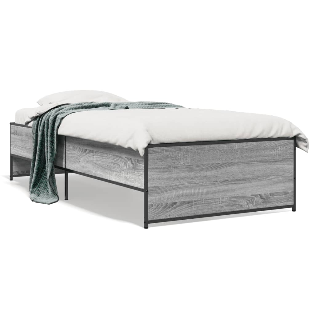 Giroletto Grigio Sonoma 100x200 cm Legno Multistrato e Metallo | homemem39