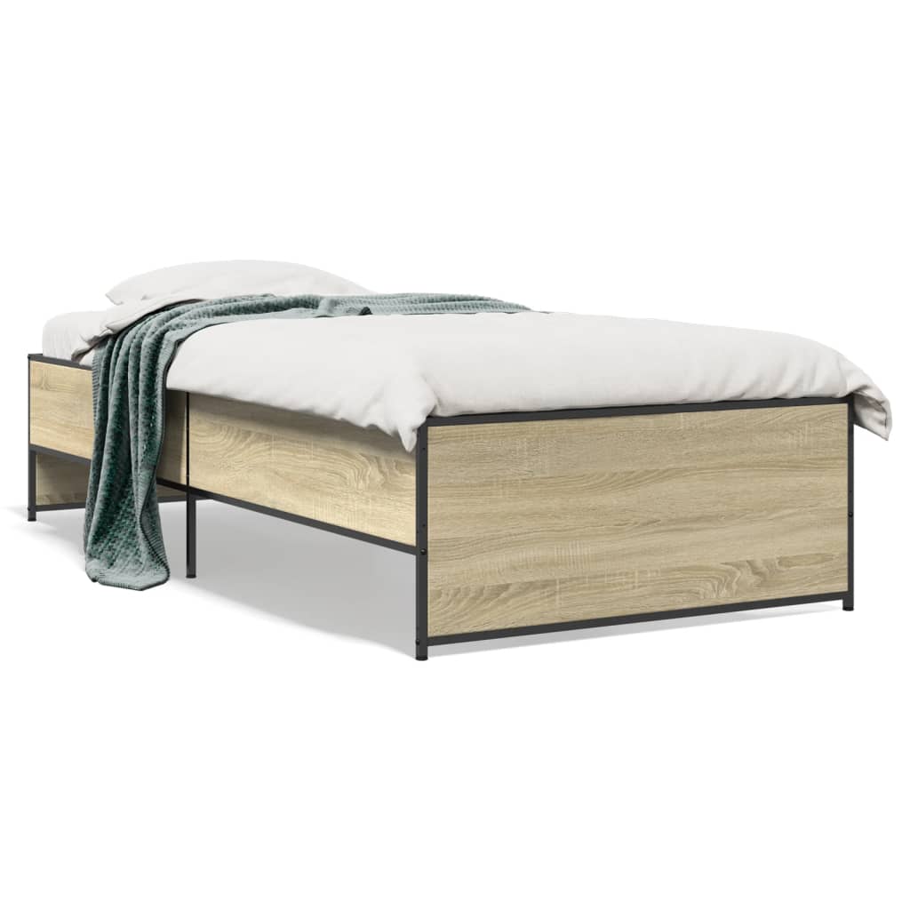 Giroletto Rovere Sonoma 90x200 cm Legno Multistrato e Metallo | homemem39