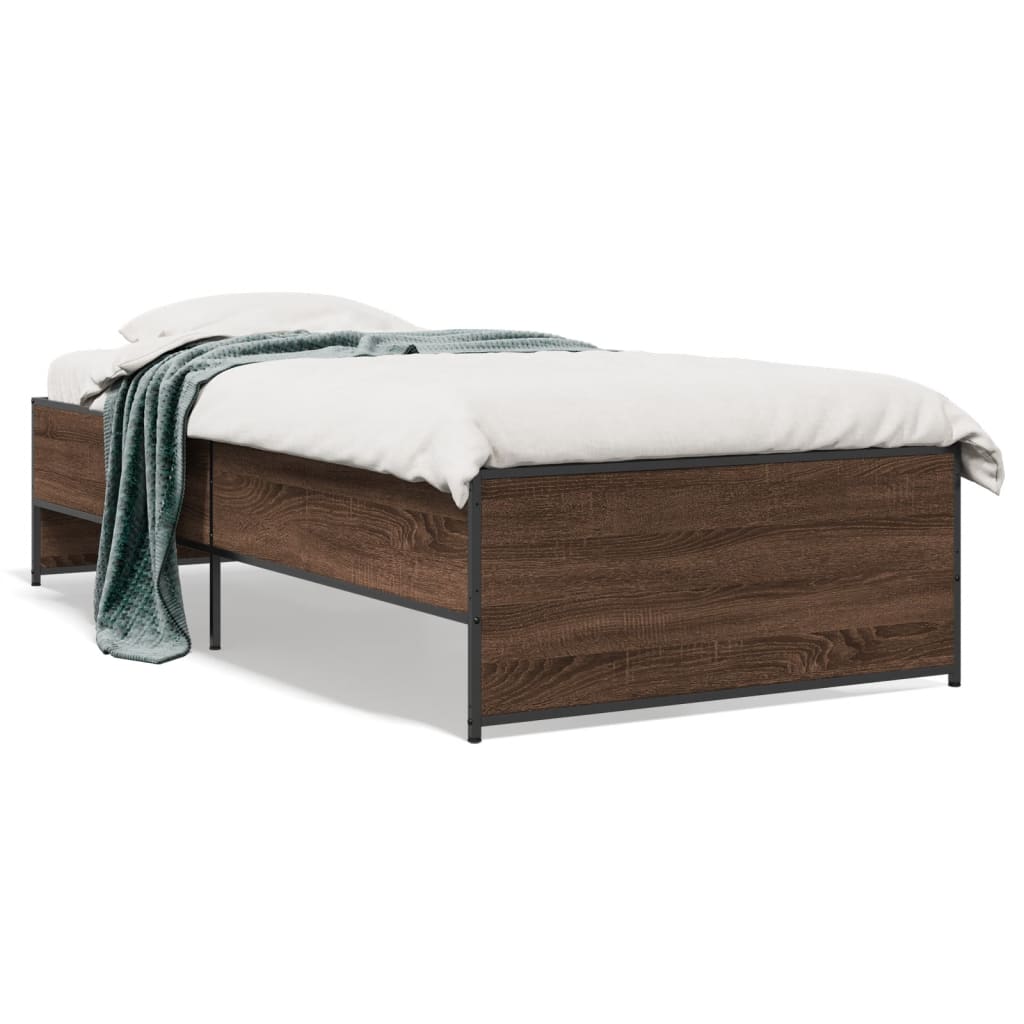 Giroletto Rovere Marrone 90x200 cm Legno Multistrato e Metallo | homemem39