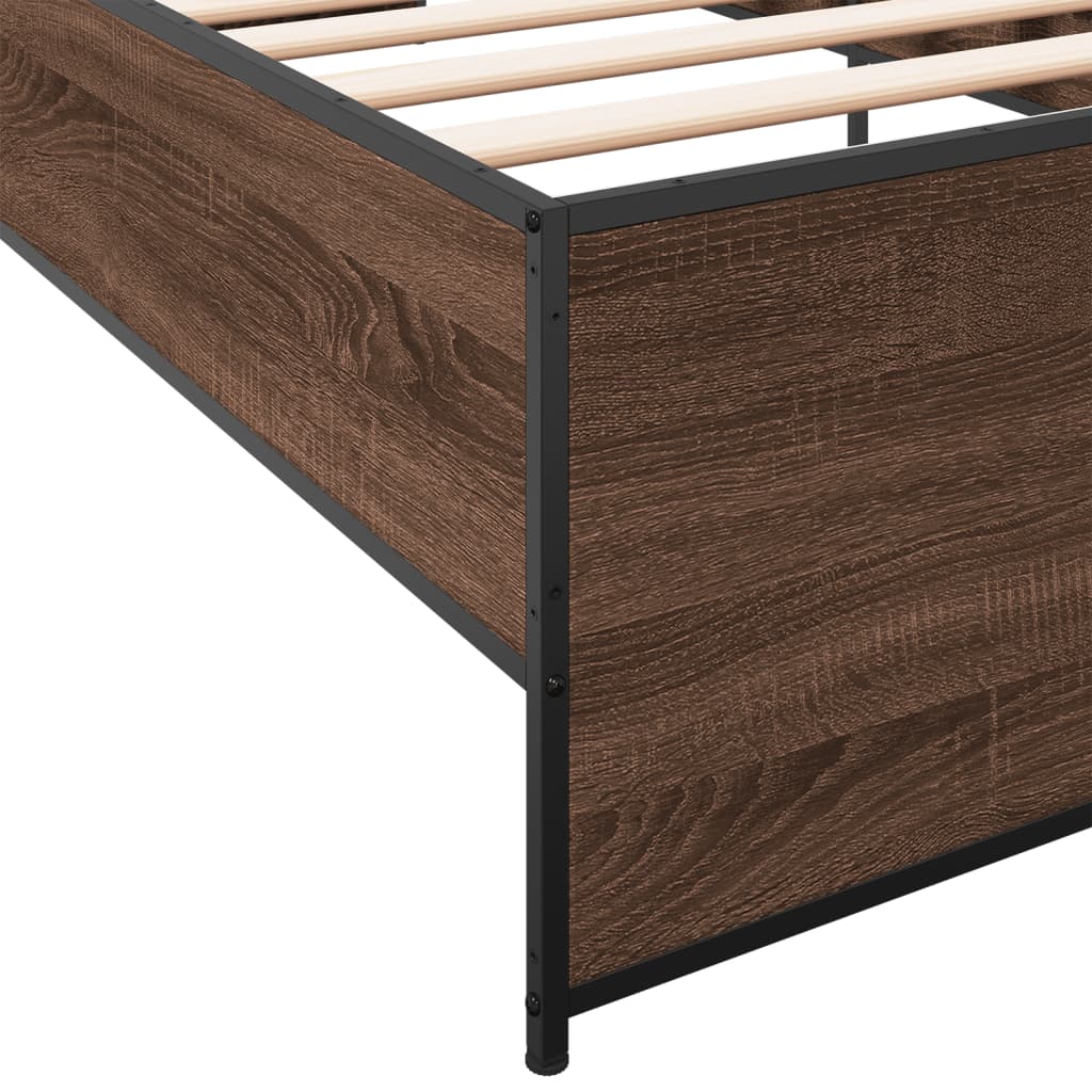 Giroletto Rovere Marrone 90x200 cm Legno Multistrato e Metallo | homemem39