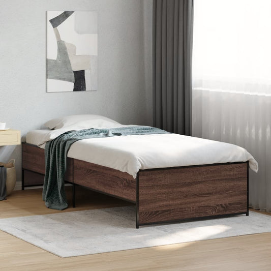 Giroletto Rovere Marrone 90x200 cm Legno Multistrato e Metallo | homemem39