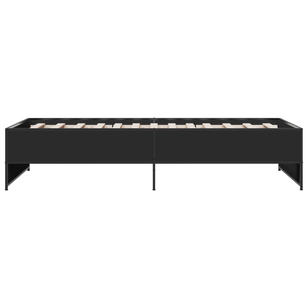 Giroletto Nero 90x190 cm in Legno Multistrato e Metallo | homemem39
