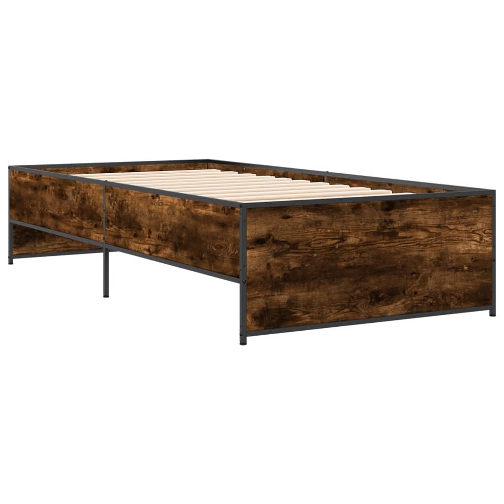 Giroletto Rovere Fumo 90x190 cm in Legno Multistrato e Metallo | homemem39