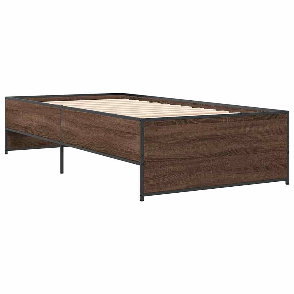 Giroletto Rovere Marrone 90x190 cm Legno Multistrato e Metallo | homemem39