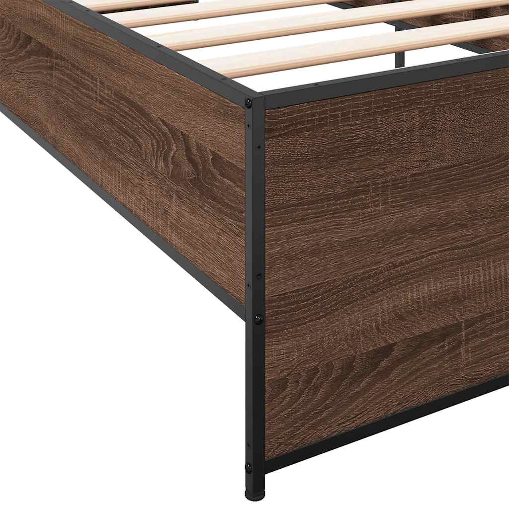 Giroletto Rovere Marrone 90x190 cm Legno Multistrato e Metallo | homemem39