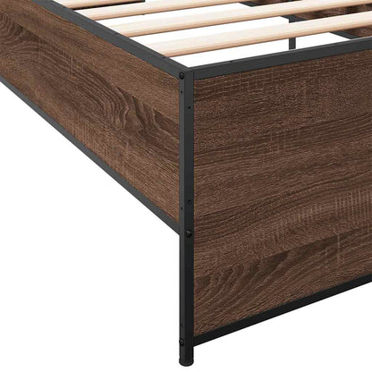 Giroletto Rovere Marrone 90x190 cm Legno Multistrato e Metallo | homemem39