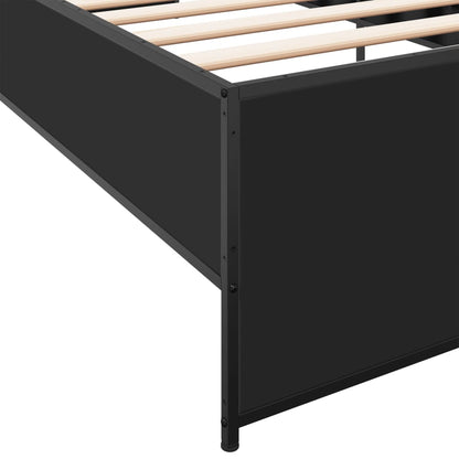 Giroletto Nero 75x190 cm in Legno Multistrato e Metallo | homemem39