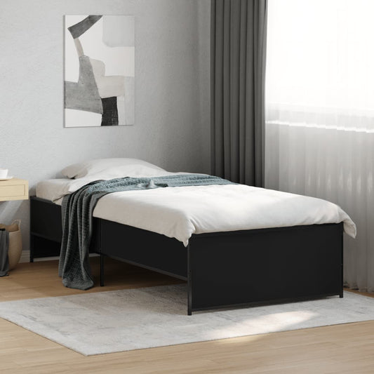 Giroletto Nero 75x190 cm in Legno Multistrato e Metallo | homemem39