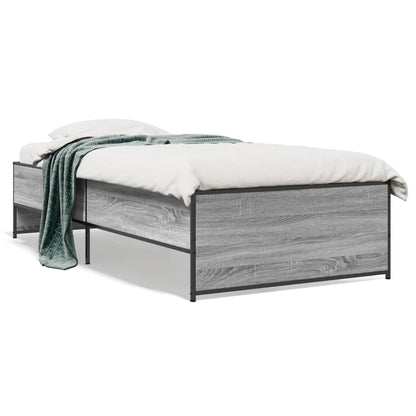 Giroletto Grigio Sonoma 75x190cm in Legno Multistrato e Metallo | homemem39