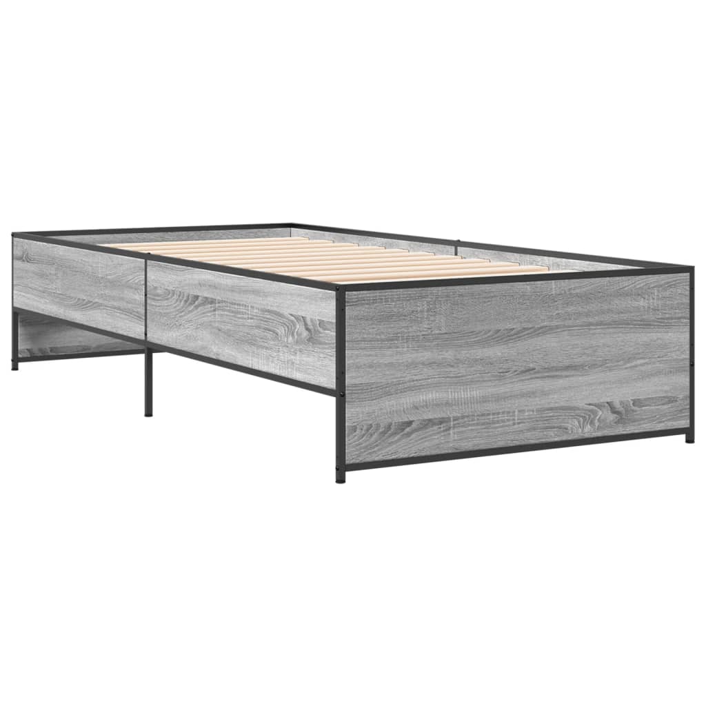 Giroletto Grigio Sonoma 75x190cm in Legno Multistrato e Metallo - homemem39