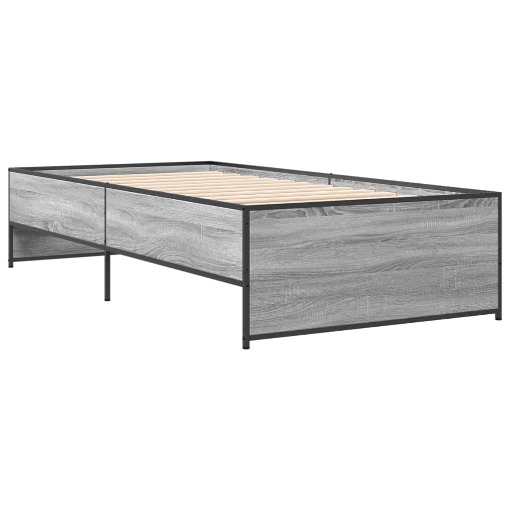 Giroletto Grigio Sonoma 75x190cm in Legno Multistrato e Metallo | homemem39