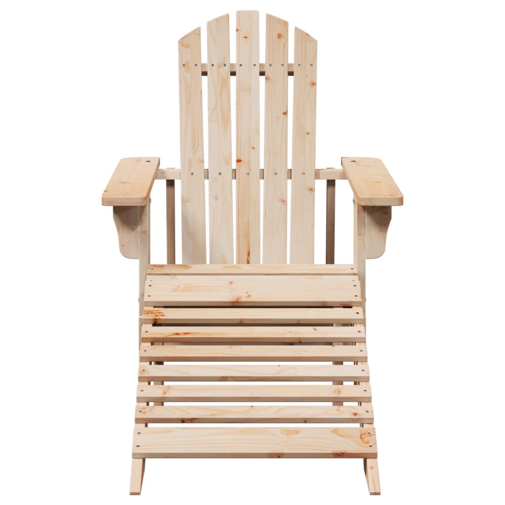 Sedia Adirondack con Ottomana in Legno Massello di Abete