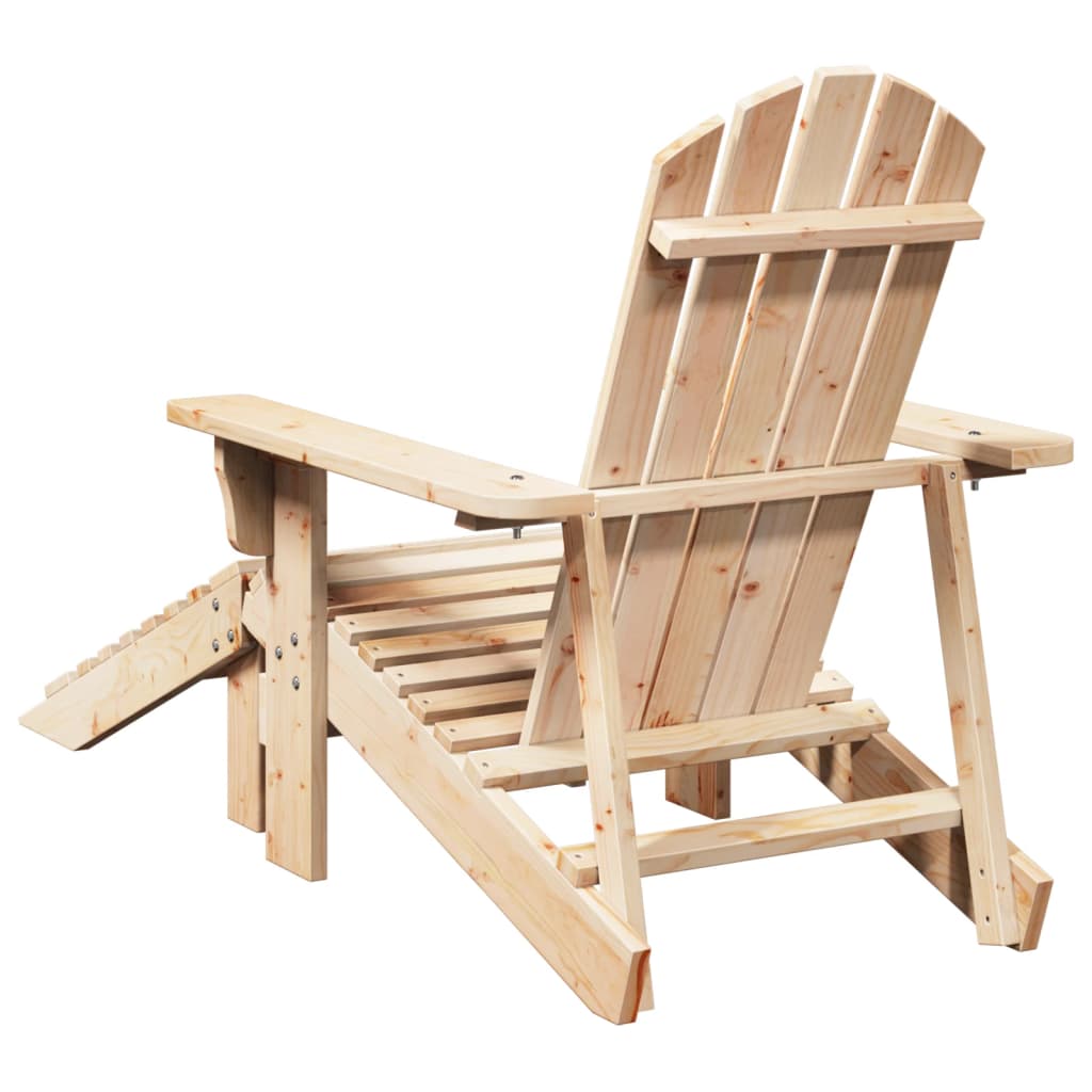 Sedia Adirondack con Ottomana in Legno Massello di Abete