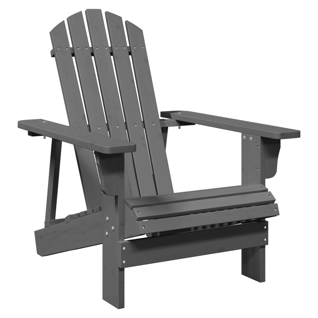 Sedia Adirondack Grigia 69x85x90,5 cm Legno Massello di Abete