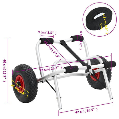 Carrello per Kayak Pieghevole 45 kg in Alluminio