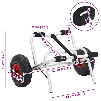 Carrello per Kayak Pieghevole 45 kg in Alluminio
