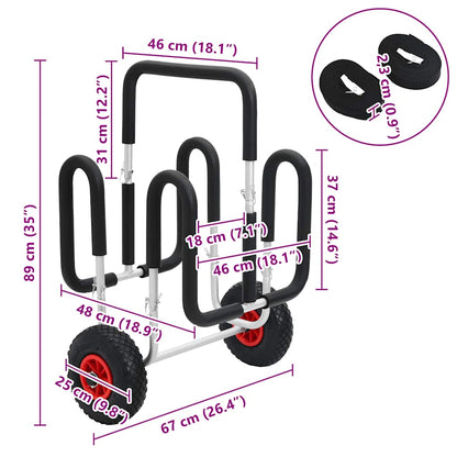 Carrello SUP per 2 Tavole da Surf 90 kg in Alluminio | homemem39