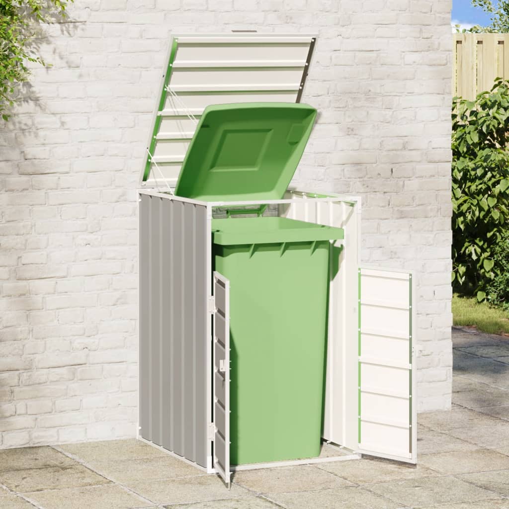 Copribidone con Ruote Bidone Singolo Grigio 72x81x115cm Acciaio | homemem39