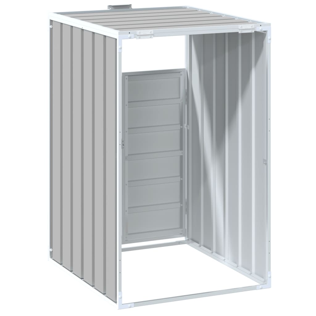 Copribidone con Ruote Bidone Singolo Grigio 72x81x115cm Acciaio | homemem39