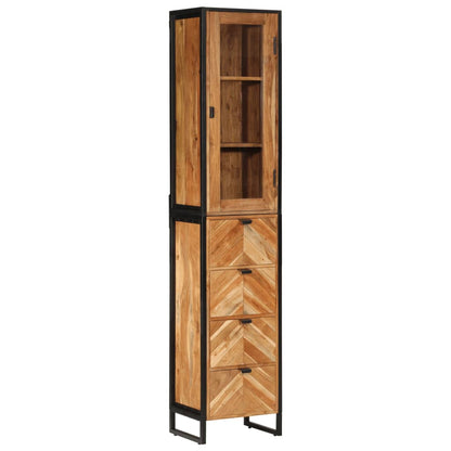 Mobile da Bagno 40x27x190 cm in Ferro e Legno Massello Acacia